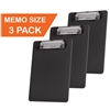 Clipboard Memo Size A5 (9 1/4" x 6 5/16") Low Profile Clip (Plastic) (Black Color) (3 Pack), Acrimet