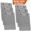 Clipboard Memo Size A5 (9 1/4" x 6 5/16") Low Profile Clip (Plastic) (Smoke Color) (6 Pack), Acrimet