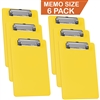 Acrimet Clipboard Memo Size A5 (9 1/4" x 6 5/16") Low Profile Clip (Plastic) (Solid Yellow Color) (6 Pack)
