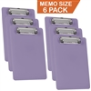 Acrimet Clipboard Memo Size A5 (9 1/4" x 6 5/16") Low Profile Clip (Plastic) (Solid Purple Color) (6 Pack)