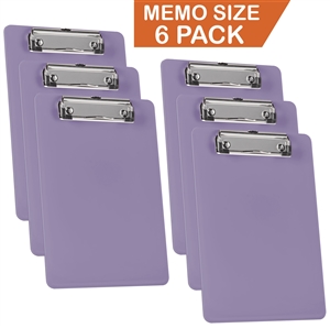 Acrimet Clipboard Memo Size A5 (9 1/4" x 6 5/16") Low Profile Clip (Plastic) (Solid Purple Color) (6 Pack)