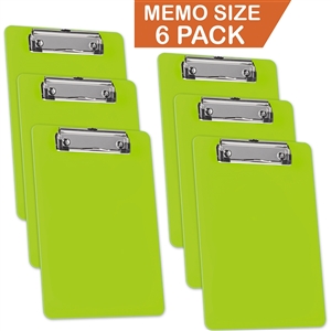 Acrimet Clipboard Memo Size 9 1/4" x 6 5/16" Low Profile Clip (Green Citrus Color) (Pack - 6) Code 137C.VC