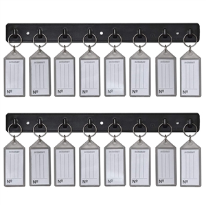 Acrimet Key Tag Rack w/8 Keyring Tags 2-Pack (Black w/ Smoke Color) Code 143.3