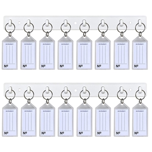 Acrimet Key Tag Rack w/8 Keyring Tags 2-Pack (White with Crystal Color) Code 143.4