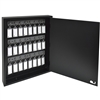 Acrimet Key Cabinet Organizer 24 Positions with Lock (Wall Mount) (24 Smoke Tags Included) (Black Cabinet)