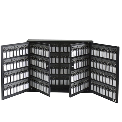 Acrimet Key Cabinet Organizer 256 Positions with Lock (Wall Mount) (256 Smoke Tags Included) (Black Cabinet)