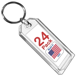 Premium Key Tag 3â€³ Crystal Color (24 Pack) (With Ring) Code 207.6