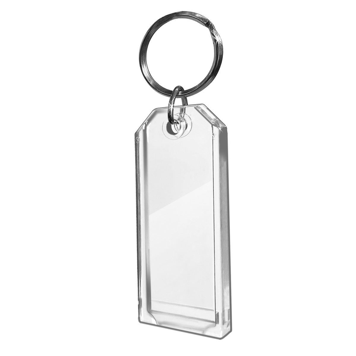 Premium Key Tag 3â€ Slip-Slot Plastic Heavy Duty (Clear Crystal