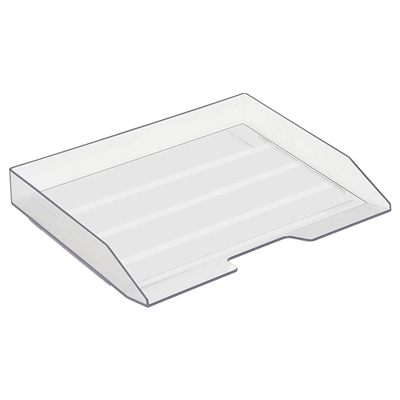 Acrimet Stackable Letter Tray Single Side Load Plastic Desktop File Organizer (Clear Crystal Color) (1 Unit) Code 217.3