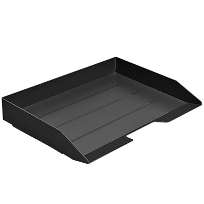 Acrimet Stackable Letter Tray Single Side Load Plastic Desktop File Organizer (Black Color) (1 Unit) Code.217.4