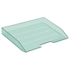 Acrimet Stackable Letter Tray Single Side Load Plastic Desktop File Organizer (Clear Green Color) (1 Unit) Code.217.5