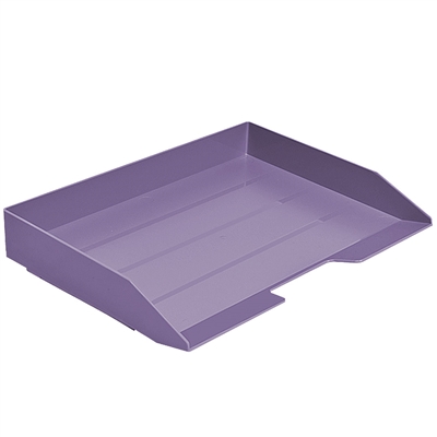 Acrimet Stackable Letter Tray Single Side Load Plastic Desktop File Organizer (Solid Purple Color) (1 Unit) Code.217.L.O