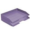 Acrimet Stackable Letter Tray 2 Tier Side Load Plastic Desktop File Organizer (Solid Purple Color)