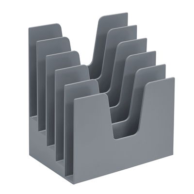 Acrimet Incline Desk File Sorter Step 5 Sections Heavy Duty Silver Color 225.4