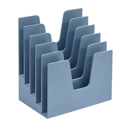 Acrimet Incline Desk File Sorter Step 5 Sections Heavy Duty Solid Blue Color 225.5