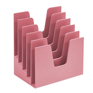 Acrimet Incline Desk File Sorter Step 5 Sections Heavy Duty (Solid Pink Color) COD 225.7