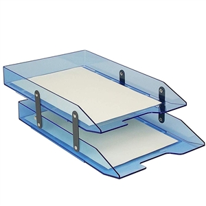 Acrimet Collapsible Articulated Letter Tray 2 Tier (Clear Blue Color) Code 243.2