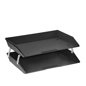 Acrimet Facility 2 Tier Letter Tray (Solid Black Color) Code 253.4