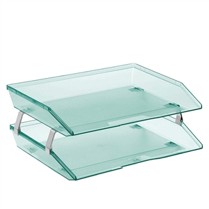 Acrimet Facility 2 Tier Letter Tray (Clear Green Color) Code 253.5