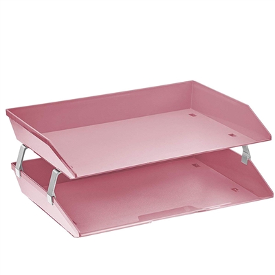 Acrimet Facility 2 Tier Letter Tray (Solid Pink Color) Code 253.9