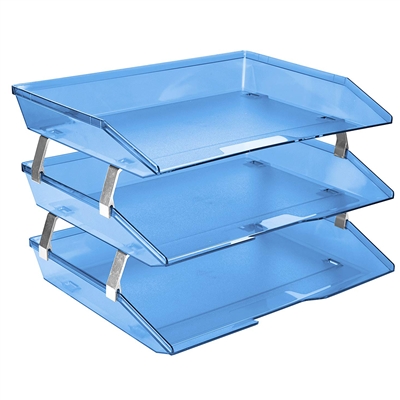 Acrimet Facility 3 Tier Letter Tray (Clear Blue Color) Code 255.2