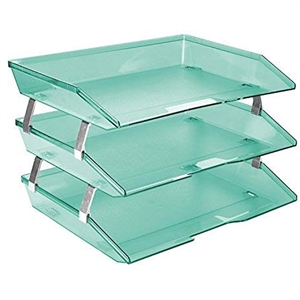 Acrimet Facility 3 Tiers Triple Letter Tray (Clear Green Color) Code 255.5