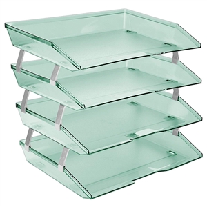Acrimet Facility Letter Tray 4 Tiers (Clear Green Color) Code 256.5