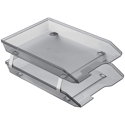 Acrimet Facility 2 Tier Letter Tray Front Loading Design (Clear Smoke Color) Code 263.11