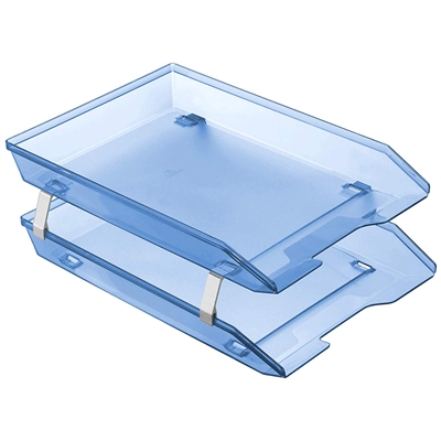Acrimet Facility 2 Tier Letter Tray Front Load (Clear Blue Color) Code 263.2