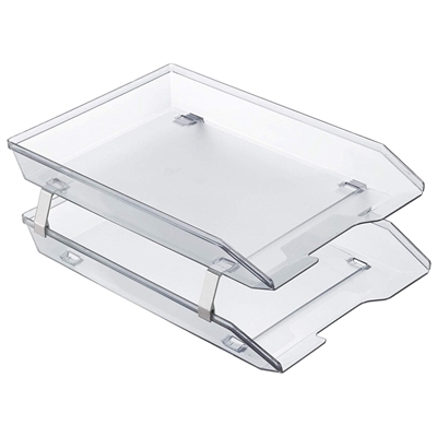 Acrimet Facility 2 Tier Letter Tray Front Load (Clear Crystal Color) Code 263.3