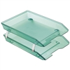 Acrimet Facility 2 Tier Letter Tray Front Load (Clear Green Color) Code 263.5