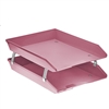 Acrimet Facility 2 Tier Letter Tray Front Load (Solid Pink Color)