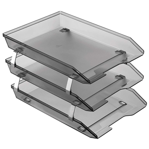 Acrimet Facility 3 Tier Letter Tray Front Load (Smoke Color) Code 265.1