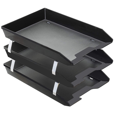 Acrimet Facility 3 Tier Letter Tray Front Load (Black Color) Code 265.4