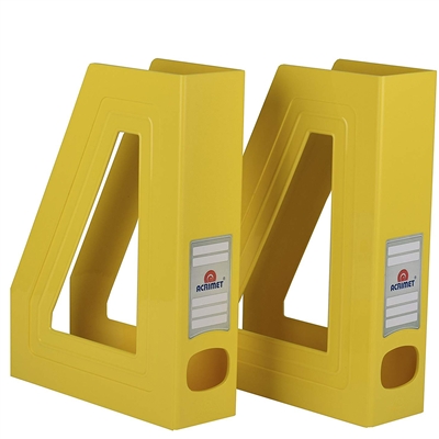 Acrimet Magazine File Holder (Solid Yellow Color) 2 Pack Code 277.A.C