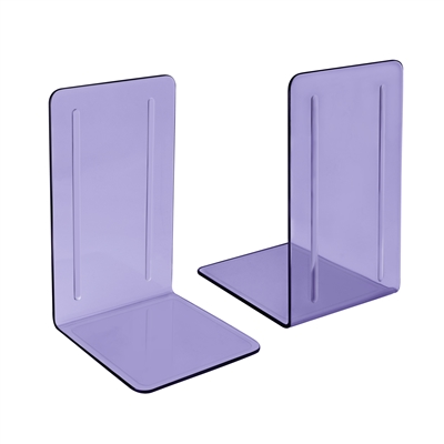 Acrimet Bookends 1 Pair, Clear Plastic Clear Purple 290.5