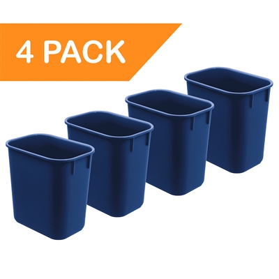 Acrimet Wastebasket 13QT (Blue Color) 4 - Pack Code 576.4