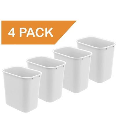 Acrimet Wastebasket 27QT (White Color) 4 - Pack Code 577.5