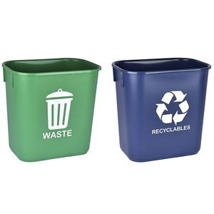 Acrimet Wastebasket for Recycling and Waste 13QT (2 Units) (Green and Blue) Code 578.3