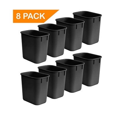 Acrimet Wastebasket 13QT (8 - Pack) (Black Color) (8) 578B.8