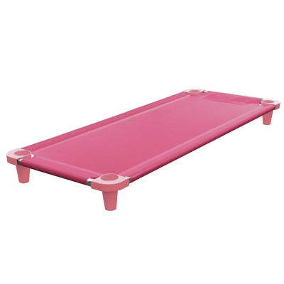 Acrimet Premium Stackable Nap Cot Stainless Steel Tubes Pink 715.1