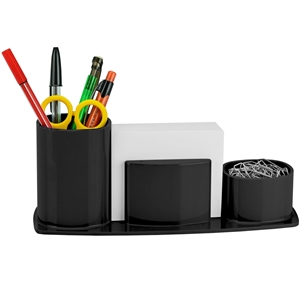 Acrimet Millennium Desk Organizer Pencil Paper Clip Cup Holder (With Paper) (Black Color) Code 740.4