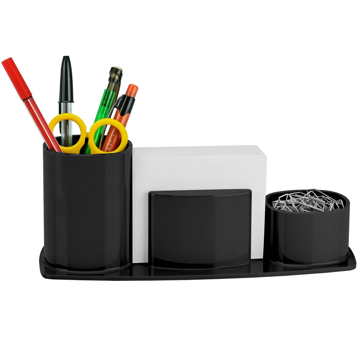 Acrimet Millennium Desk Organizer Pencil Paper Clip Cup Holder (With Paper)  (Black Color) Code 740.4