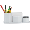 Acrimet Millennium Desk Organizer Pencil Paper Clip Cup Holder (With Paper) (White Color) Code 740.6