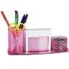 Acrimet Millennium Desk Organizer Pencil Paper Clip Cup Holder (With Paper) (Clear Pink Color) Code 740.8