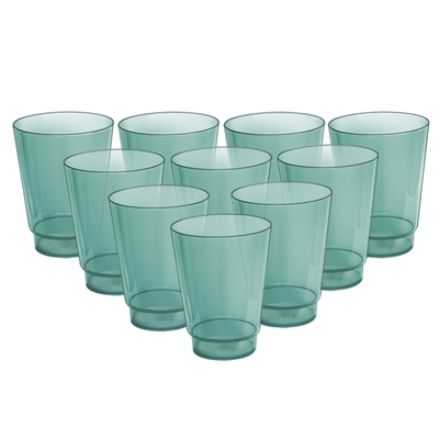 Acrimet Plastic Cup, Reusable, 10oz | 300ml, Tumbler Water, Machine Washable, Stackable, Drinking Cup, Shatter Proof, Durable (Green Color) - (Set of 10)