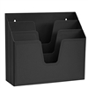 Acrimet Horizontal Triple File Folder Organizer (Solid Black Color) Code 860.4