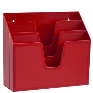 Acrimet Horizontal Triple File Folder Organizer (Solid Red Color) Code 860.VM.O