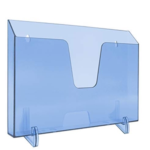 Acrimet Pocket File Holder Horizontal Design Brochure Display (for Wall Mount or Countertop Use) (Removable Supports Included) (Letter Size) (Clear Blue Color) Code 862.2