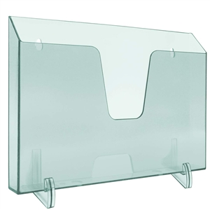 Acrimet Pocket File Holder Horizontal Design Brochure Display (for Wall Mount or Countertop Use) (Removable Supports Included) (Letter Size) (Clear Green Color) Code 862.3